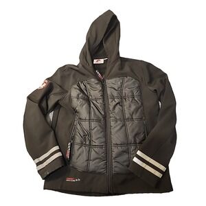 Canada Weathergear Mens Medium Hybrid Softshell Puffer Jacket Black Hooded